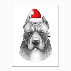 Christmas Pitbull Canvas Print