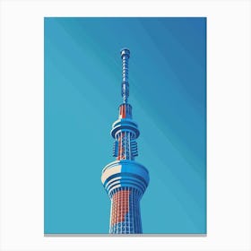 Tokyo Skytree 2 Colourful Illustration Canvas Print