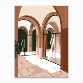 Hallway With Arches Canvas Print