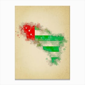 Abkhazia Flag Vintage Canvas Print