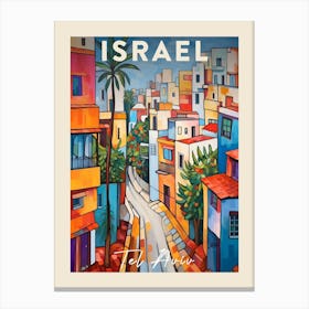 Tel Aviv Israel 1 Fauvist Painting Travel Poster Canvas Print
