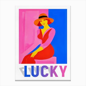 Lucky Girl Pop Art Painting Canvas Print