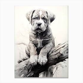 Majestic Bulldog Portrait in Painterly Style Canvas Print