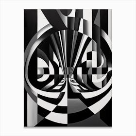 Illusion Abstract Black And White 3 Canvas Print