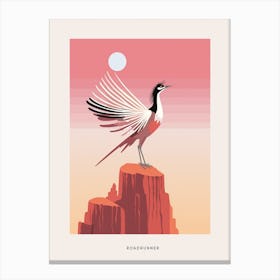 Minimalist Roadrunner 1 Bird Poster Canvas Print