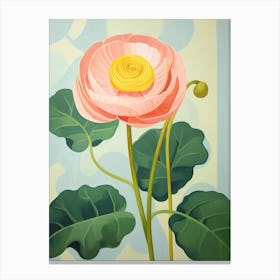Ranunculus 4 Hilma Af Klint Inspired Pastel Flower Painting Canvas Print