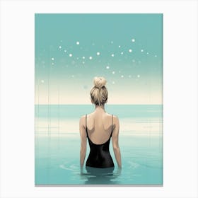 Girl In The Water Canvas Print