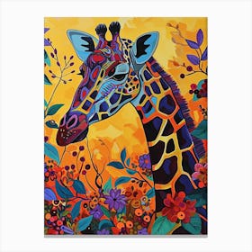 Giraffe Eating Berries 3 Canvas Print