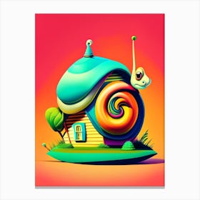 Snail With House On Its Back Pop Art Canvas Print