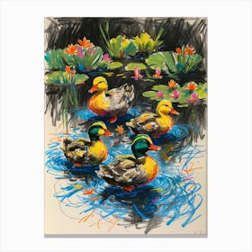 Ducks In The Pond 4 Canvas Print