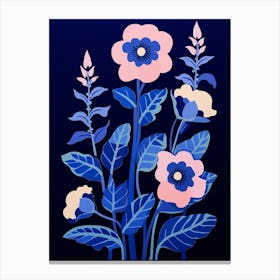 Blue Flower Illustration Foxglove 2 Canvas Print