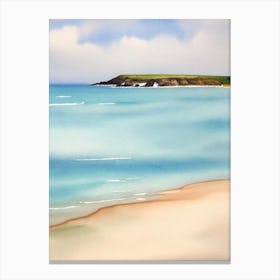 Porthmeor Beach, Cornwall Watercolour Canvas Print