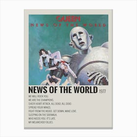 News Of The World Album Cover Signed Poster Canvas Print