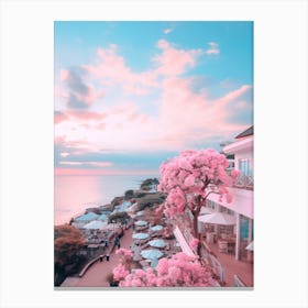 Jimbaran Beach Bali Indonesia Turquoise And Pink Tones 2 Canvas Print
