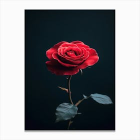 Rose On A Dark Background 1 Canvas Print