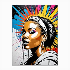 Graffiti Mural Of Beautiful Hip Hop Girl 7 Canvas Print