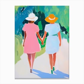 Women Holding Hands Gouache Painting Leinwandbilder