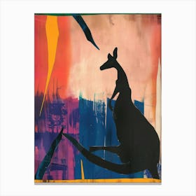 Kangaroo 2 Cut Out Collage Canvas Print