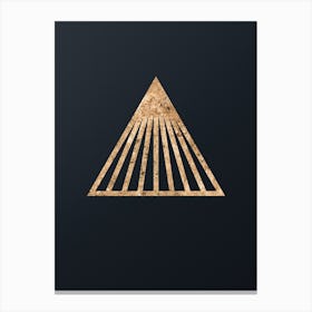Abstract Geometric Gold Glyph on Dark Teal n.0388 Canvas Print