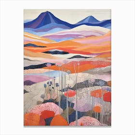 Skiddaw England Colourful Mountain Illustration Canvas Print