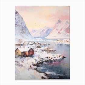 Dreamy Winter Painting Lofoten Islands Norway 2 Canvas Print