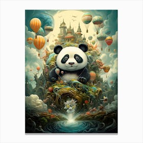 Panda Art In Art Nouveaut Style 4 Canvas Print