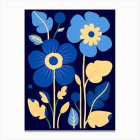 Blue Flower Illustration Buttercup 4 Canvas Print