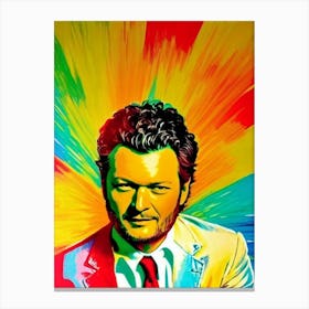 Blake Shelton 2 Colourful Pop Art Canvas Print