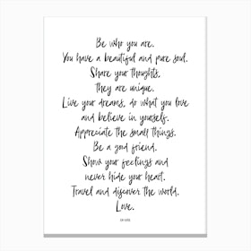 Bewhoyouare Canvas Print