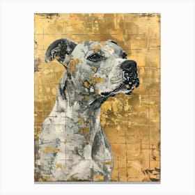 Dog Gold Effect Collage 4 Canvas Print