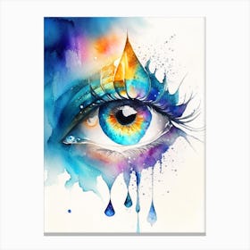 Mysticism, Symbol, Third Eye Watercolour 1 Canvas Print