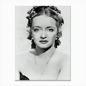 Portrait Of American Screen Legend Bette Davis Canvas Print