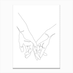 Two Hands Holding Hands Canvas Print