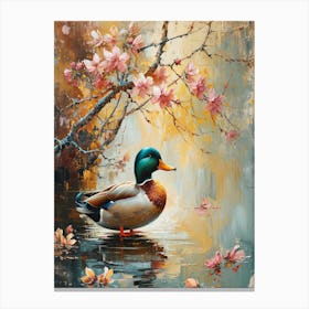 Duck In Spring Canvas Print