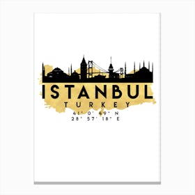 Istanbul Turkey Silhouette City Skyline Map Canvas Print