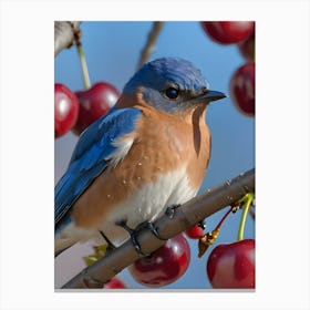 Eastern Bluebird-Reimagined 3 Canvas Print