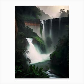 Nohsngithiang Falls, India Realistic Photograph (3) Canvas Print