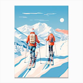 Portillo   Chile, Ski Resort Illustration 2 Canvas Print