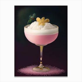 Clover Club Pointillism Cocktail Poster Canvas Print
