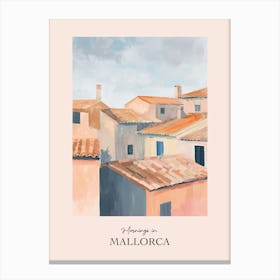 Mornings In Mallorca Rooftops Morning Skyline 2 Canvas Print