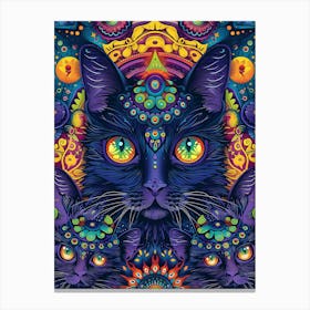 Psychedelic Cat 4 Canvas Print