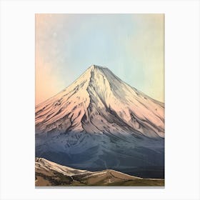 Mount Ararat Turkey Color Line Drawing (3) Canvas Print