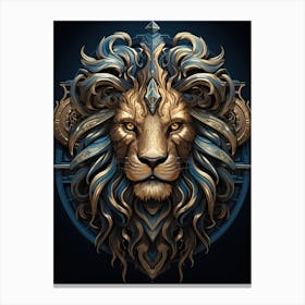 Lion Art Painting  Art Deco 1 Canvas Print