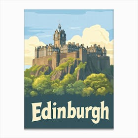 Aihrgdesign A Vintage Travel Poster Of Edinburgh Featuring Th B7c12807 Ca62 4e86 9336 2cf5b53b3bdc 0 Canvas Print