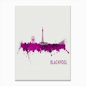 Blackpool England City Purple Canvas Print