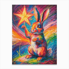 Rabbit Reaching For The Star Canvas Print