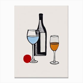 Côtes De Provence Rosé Picasso Line Drawing Cocktail Poster Canvas Print