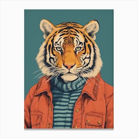 Tiger Illustrations Hipster 3 Canvas Print