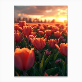 Sunset Tulips 1 Canvas Print