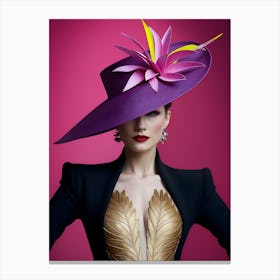 Woman In A Purple Hat Canvas Print